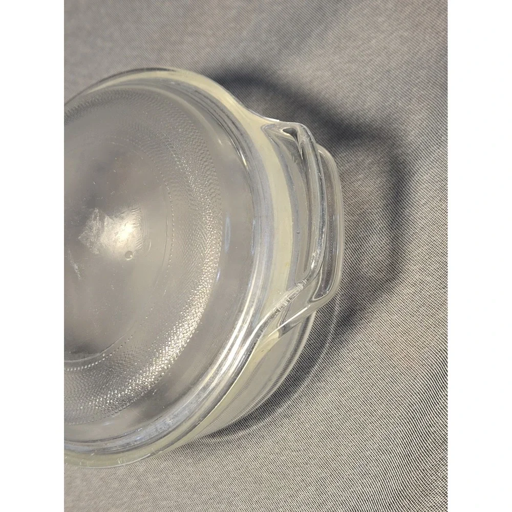 Vintage Anchor Hocking Clear Glass Round Casserole Dish Small Covered Bowl & Lid